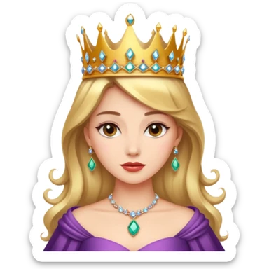 Queen – Elegant woman with jeweled crown and gown sticker