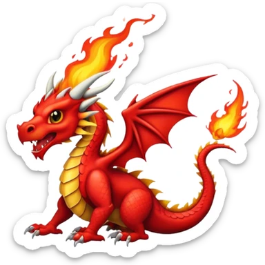 Welsh dragon breathing fire  sticker