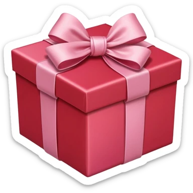 gift box red with pink pale satin bow

 sticker