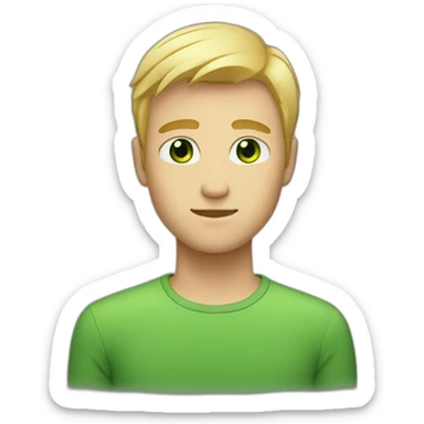 Tall guy with short blonde hair and green eyes  sticker