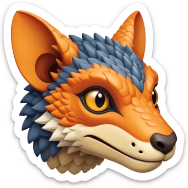 warm-colored Vernid-Trico-Fionbri-creature (full body) sticker