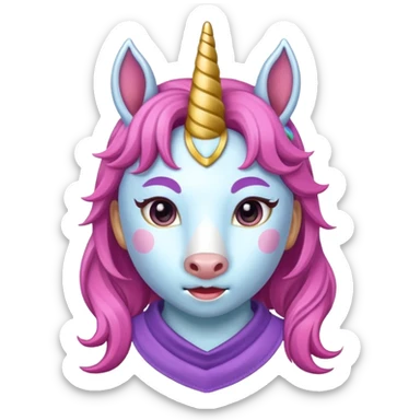 unicorn face mask scout girl sticker
