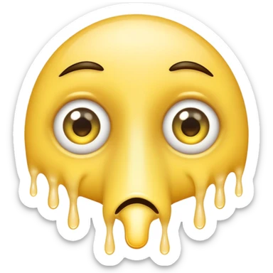 2 round eyes connecting to a long nose bal nose that is dripping yellow snot sticker