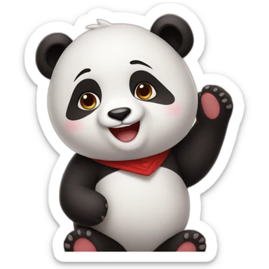 Panda rojo agradeciendo  sticker