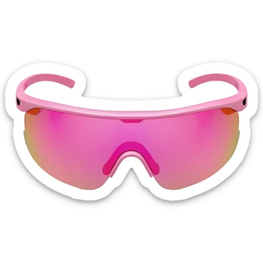 sporty pink shield visor sunglasses with minimalist frame, athletic design, oversized one-piece lens sticker