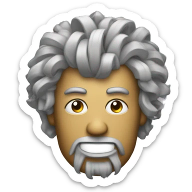 robot with beethoven hair sticker