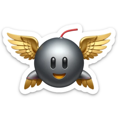 Bomb with wings sticker
