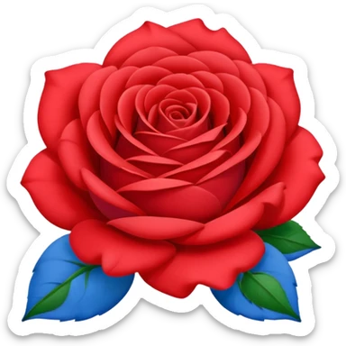 rose shape flower, no stem, now make it a 100% blue, 9.8% green, 0% red,  sticker