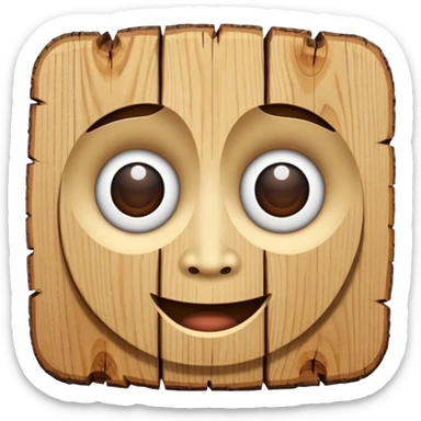 uma madeira com cara de sticker