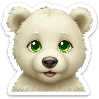 Baby bear green eyes Christmas  sticker
