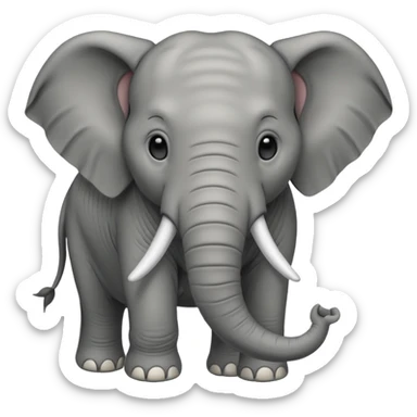an elephant without ears sticker