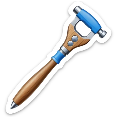 awl with blue handless sticker