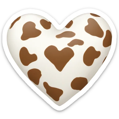 Cow print heart  sticker