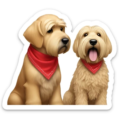 President Donald trump and wheaten terrier wearing a red bandana sticker