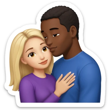 Lightskin girl and black man kissing sticker