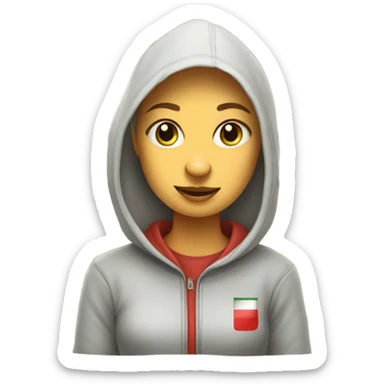 Hungarian villa American type wearing a hoodie female dog sticker