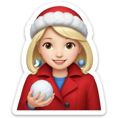 Girl in red with snowball











 sticker