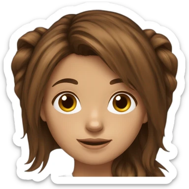 Brown haired girl with a yorkshire terrier sticker