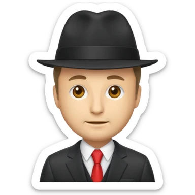 Friedrich Merz emoji, with a hat and a different suit sticker