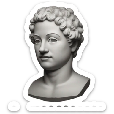 a monochrome postmark with an image of a bust from platon sticker