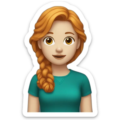 ginger-girl-with-brown-eyes-wearing-teal-and-a-black-labrador sticker