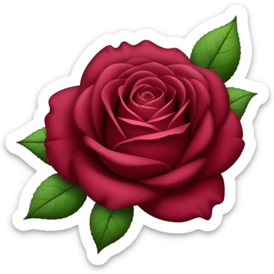burgundy rose realistic sticker