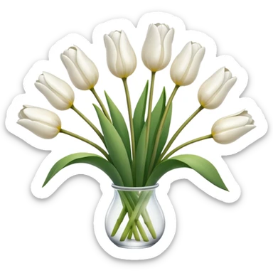 White tulips sticker