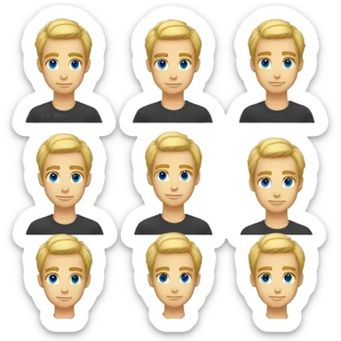 20 year old man blonde hair blue eyes  sticker