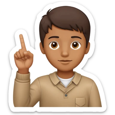 Brown boy holding up middle finger  sticker