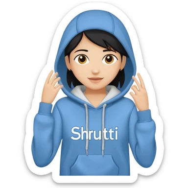 Hoodie with shruti written on it sticker