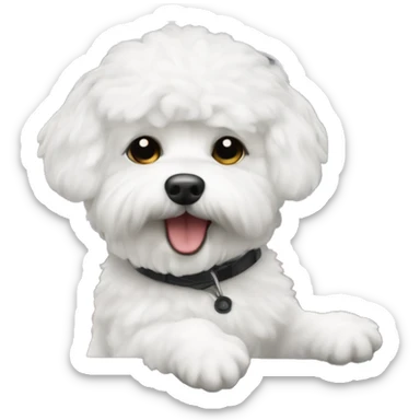bichon bolognese driving a car sticker