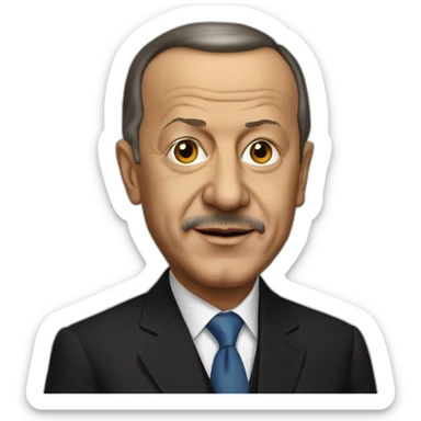 Dark skinned Recep Tayyip Erdogan sticker
