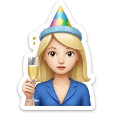 girl with Champagne bottle sticker