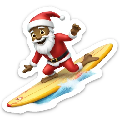 Santa surfing on surfboard  sticker