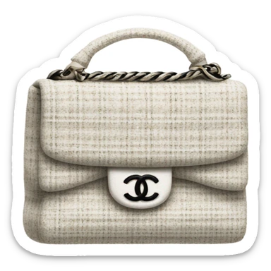 Tweed white chanel bag  sticker