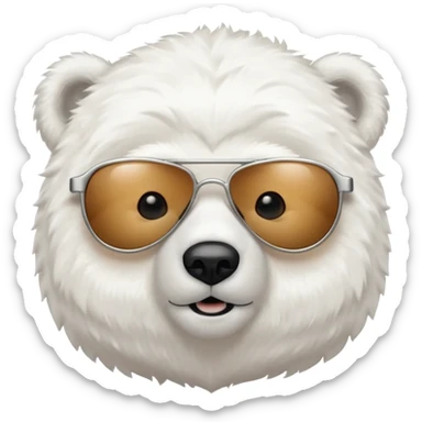 baby Polar bear with sun glassé sticker