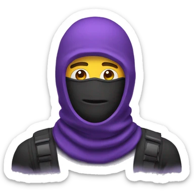 guy in purple balaclava sticker