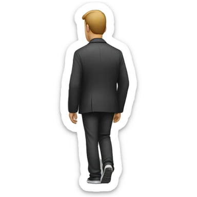 Sad man walking away with his back turned but he’s looking back sticker