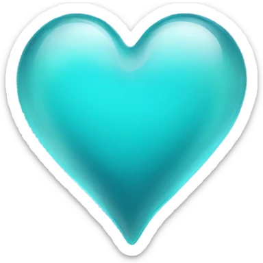 Glass Aqua heart sticker
