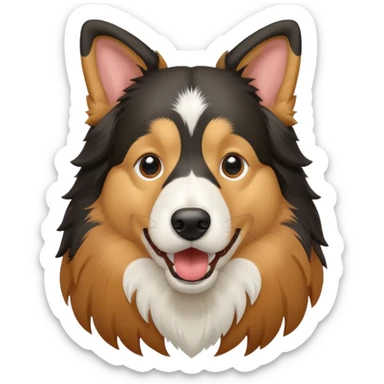 Rough tri colored collie barking sticker