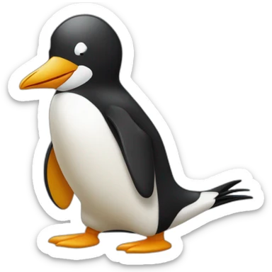 Pingouin qui fait un bisou à un œuf sticker