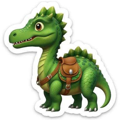 Dinosaur in saddle, portrait sticker