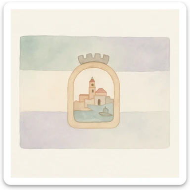 stylized version of the Malaga flag with a watercolor effect, maintaining the correct colors sticker