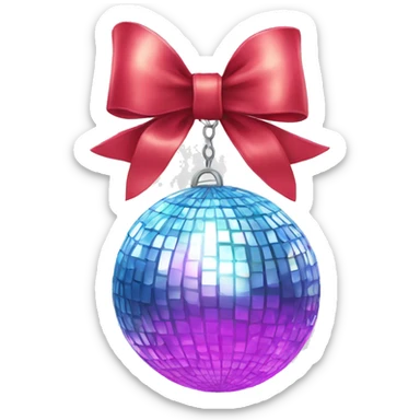 discoball with a bow sticker