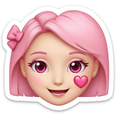 Pink girly emoji  sticker