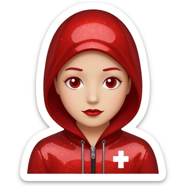 red glitter hacker sticker