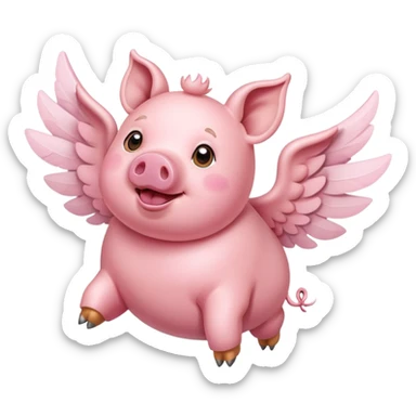 Flying pig sticker