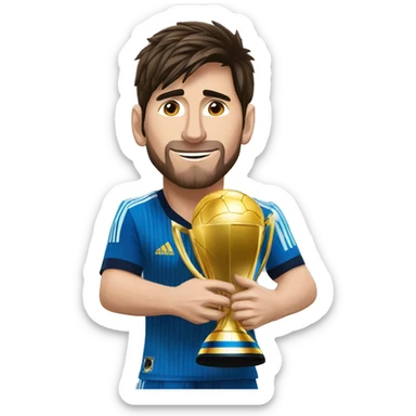leonel messi levantando la copa mundial sticker