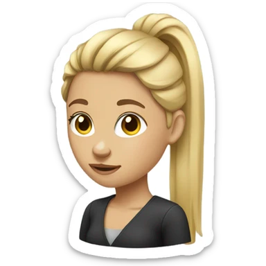 Blonde ponytail girl sticker