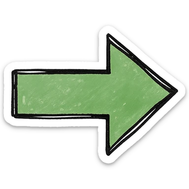 green arrow, modern icon style, simple and clear sticker